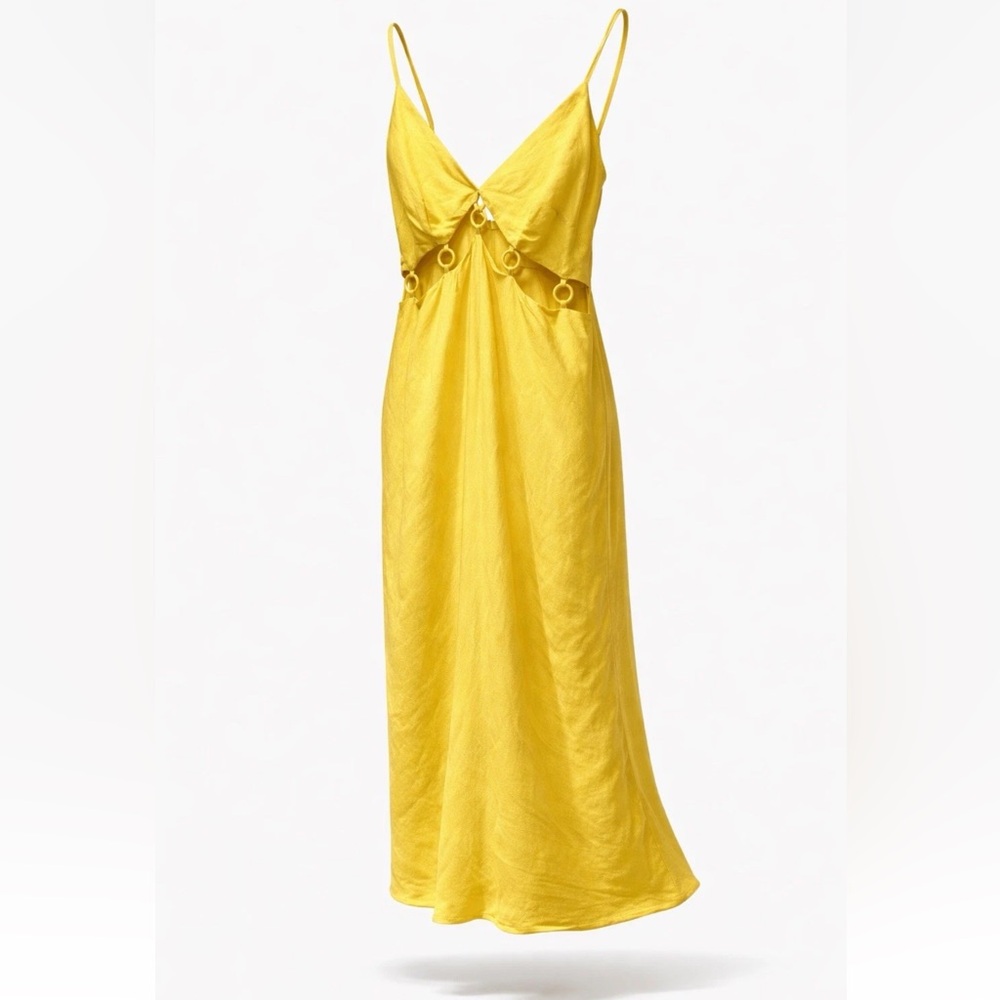 Future Collective x Jenét Anyolor Yellow Ring Cutout Maxi Dress Size 00